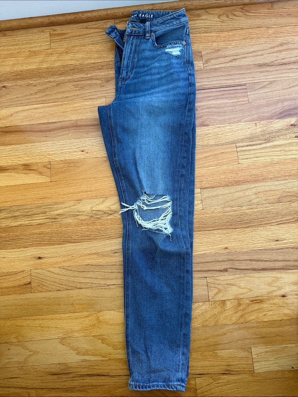 American Eagle Outfitters Distressed Mid-Blue Skinny Jeans